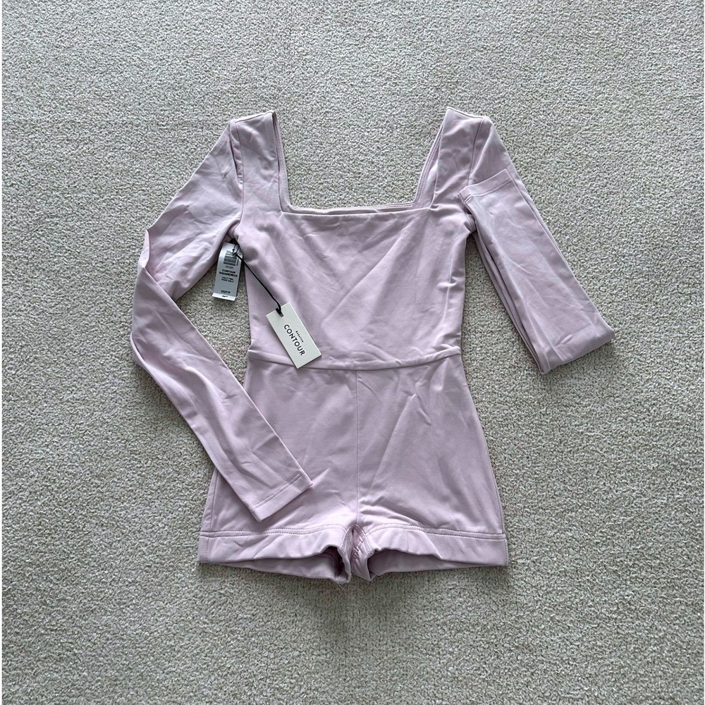 NWT Aritzia Babaton Contour Squareneck Romper size XXS in Halo Pink